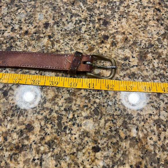 Vintage Calvin Klein 1970’s Brown Saddle Leather Belt L - Picture 7 of 10